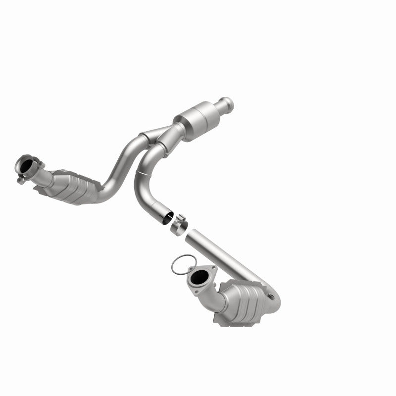 MagnaFlow direct fit catalytic converter for Chevy Avalanche 5.3L engine, OEM replacement part, shown in the image.