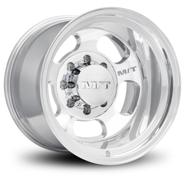 Mickey Thompson Canyon 17x12-inch cast wheel with 5x5 bolt pattern and 4.25-inch backspacing, polished finish.
