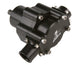 Aeromotive Atomic belt drive fuel pump with metal housing and inlet/outlet fittings, designed for high-performance fuel delivery.
