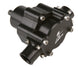 Aeromotive Atomic belt drive fuel pump with metal housing and inlet/outlet fittings, designed for high-performance fuel delivery.