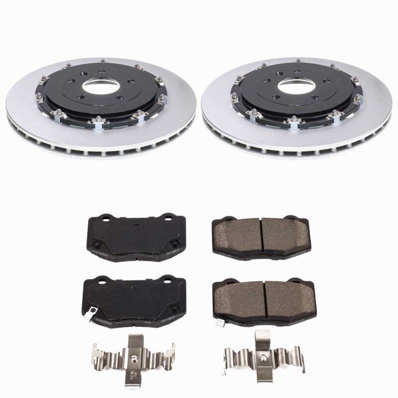 PowerStop rear Z17 coated brake kit for 2015-2019 Chevrolet Corvette, performance brake components with black finish.
