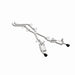 Magnaflow 26+ Dodge Charger 3.0L SPEQ cat-back exhaust system installed, showing polished stainless steel pipes and dual exhaust tips