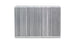 Vibrant vertical flow intercooler core with 12-inch width, 8-inch height, and 3.5-inch thickness, featuring vibrant cooling fins.