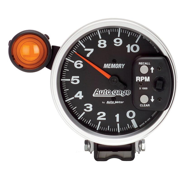 AutoMeter AutoGage 3-gauge console with oil pressure, voltmeter, and water temperature gauges in 52.4mm size, mounted in black panel.