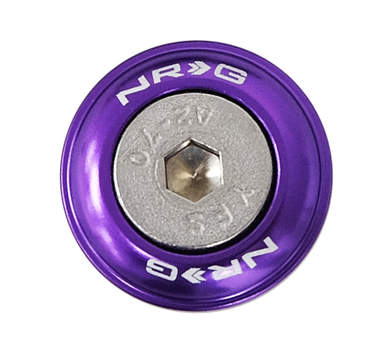 Set of 10 purple NRG Fender Washer Kit with rivets for plastic, including hardware for automotive or bike applications.