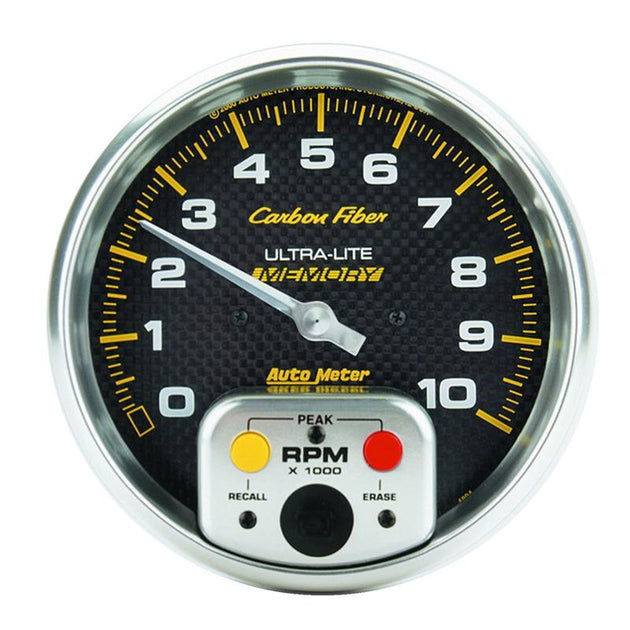 AutoMeter Carbon Fiber 52mm mechanical boost gauge displaying 30 PSI for precise engine boost measurement