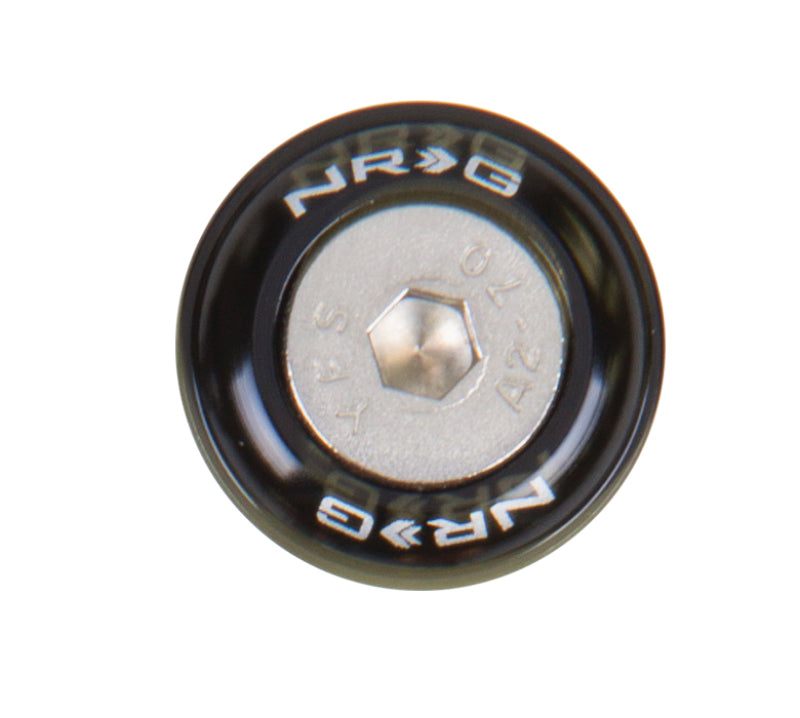NRG black fender washer kit with rivets for metal, set of 10, used as hardware accessories for automotive or metal projects.