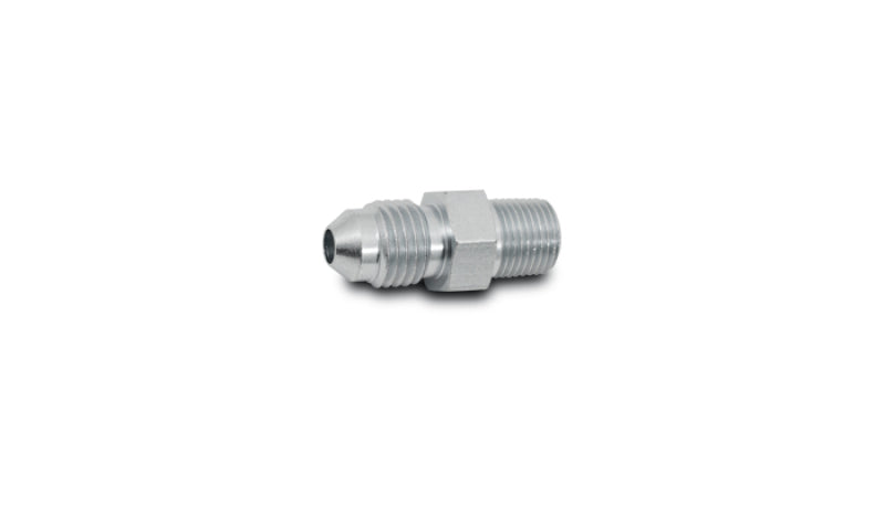 Steel Vibrant -3AN to 1/8in NPT straight adapter fitting showing threaded ends on a clean surface