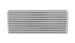 Vibrant air-to-air intercooler core with 18x6.5x3.25 inch dimensions, featuring aluminum fins and end tanks for turbocharged vehicles.