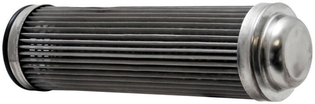 K&N 1.688-inch OD x 5.625-inch in-line fuel and oil filter with 100 micron filtration, designed for automotive use.