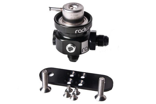 Radium Engineering fuel pressure regulator with 3 bar Bosch fuel regulator, designed for automotive fuel systems.