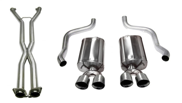 CORSA Performance X Pipe for exhaust system, showcasing the sleek metal design and precise fitting details.