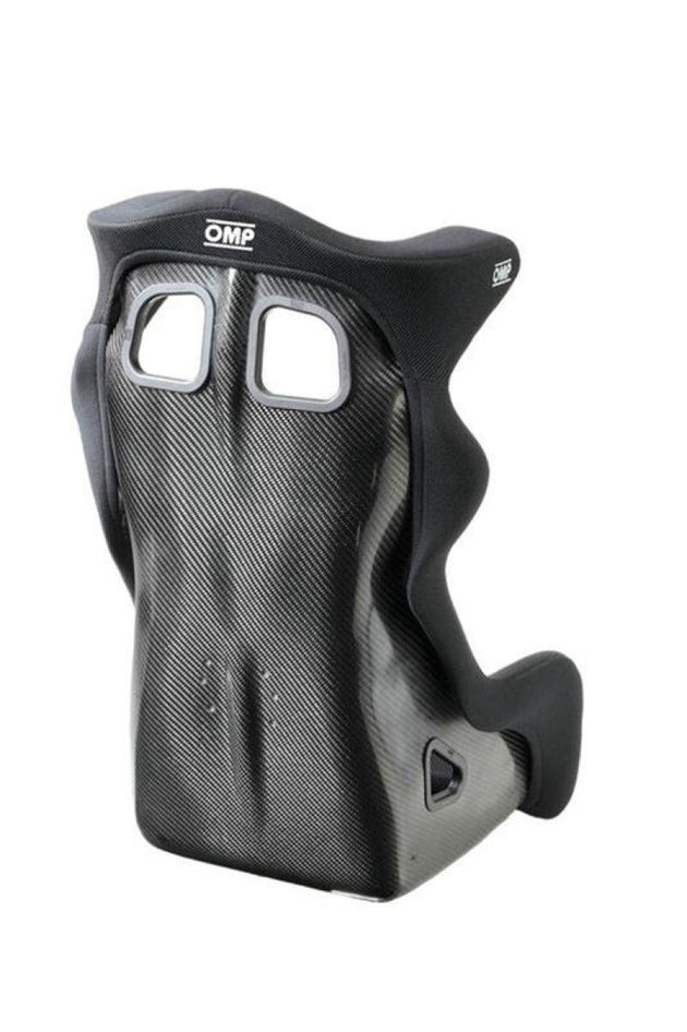 OMP HTE Series Carbon Black racing seat, XL size, lightweight seat with black carbon finish, designed for motorsport and racing applications