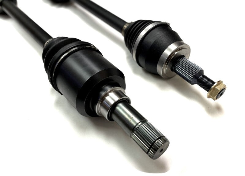 Driveshaft Shop DSS Level 5 direct fit axle for Dodge Charger, Challenger Hellcat, and SRT models, shown with metallic finish.