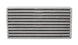 Vibrant universal oil cooler core measuring 6x10x2 inches, with aluminum fins and fittings for efficient engine oil cooling.