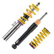 KW Coilover Kit V1 for 2010+ Chevrolet Camaro, adjustable coilovers with silver strut bodies and mounting hardware.