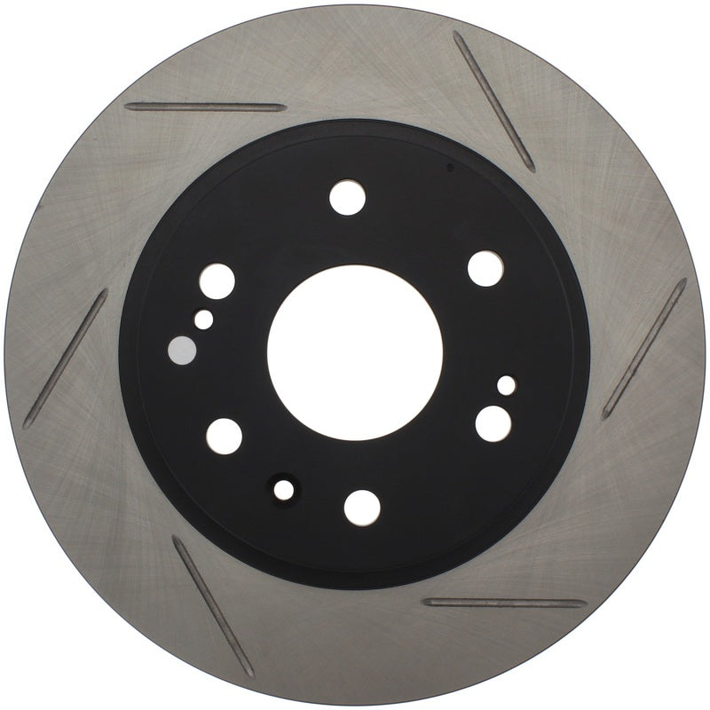 StopTech Power Slot front left brake rotor for 2007 Chevrolet Tahoe, slotted design for improved braking performance.
