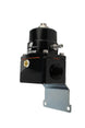 Aeromotive adjustable EFI fuel pressure regulator with black finish, dual -10 inlet and -6 return fittings, shown in the image.