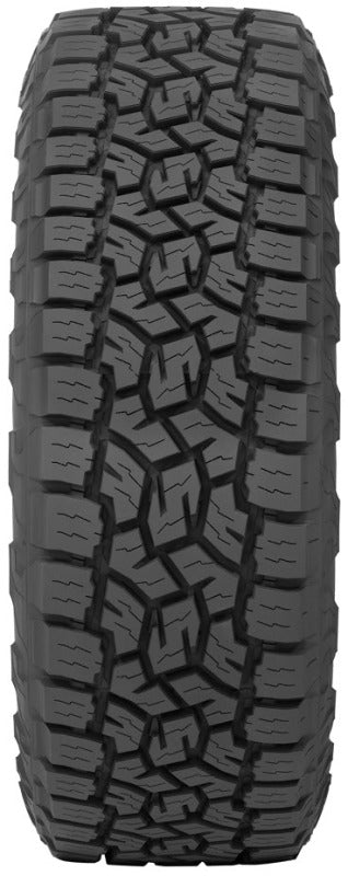 Toyo Open Country A/T III tire 37x12.50R17 on-road UTV tire with rugged tread and sidewall detail, black rubber, brand logo visible.