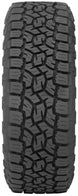 Toyo Open Country A/T III tire 37x12.50R17 on-road UTV tire with rugged tread and sidewall detail, black rubber, brand logo visible.