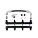 DeatschWerks Chevrolet LSA/LS9 fuel rails with crossover installed on engine, showing polished metal finish and mounting points