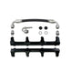 DeatschWerks Chevrolet LSA/LS9 fuel rails with crossover installed on engine, showing polished metal finish and mounting points
