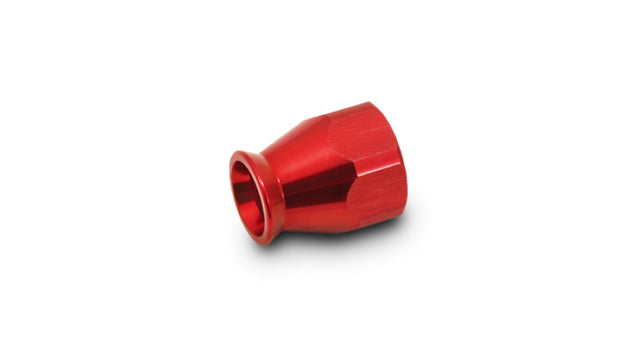 Red Vibrant -6AN Hose End Socket fitting for PTFE hoses, showcasing the durable metal connector with detailed threading.