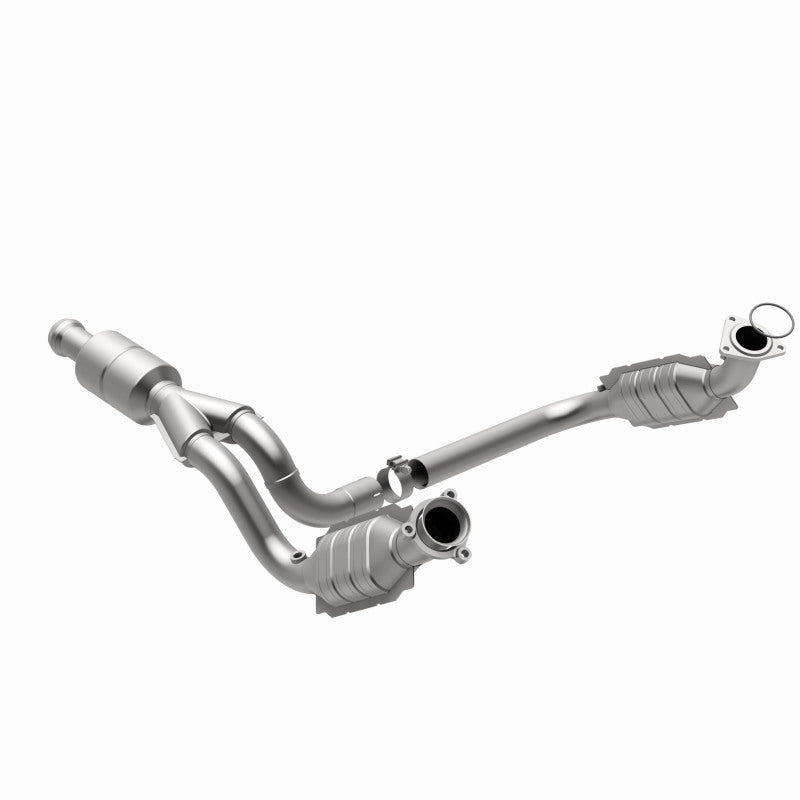 MagnaFlow catalytic converter direct fit for Chevy Avalanche 5.3L engine, replacement part with metal construction and inlet/outlet pipes