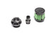 Radium Engineering GM LS baffled oil cap installed on an engine, featuring a durable metal construction and secure sealing design.