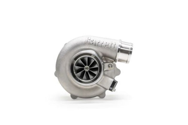 Garrett G25-660 Super Core Standard Rotation turbocharger assembly with metal turbine wheel and compressor housing.
