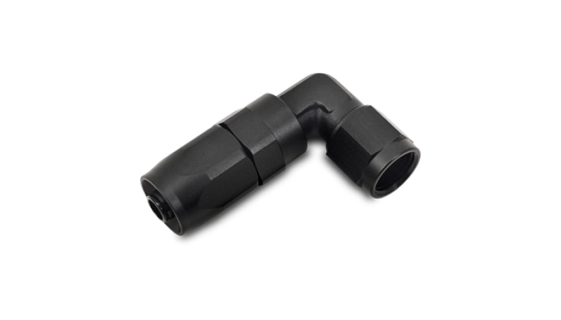 Vibrant 90 degree forged hose end fitting with -12AN hose size, made of durable metal for automotive or plumbing applications.