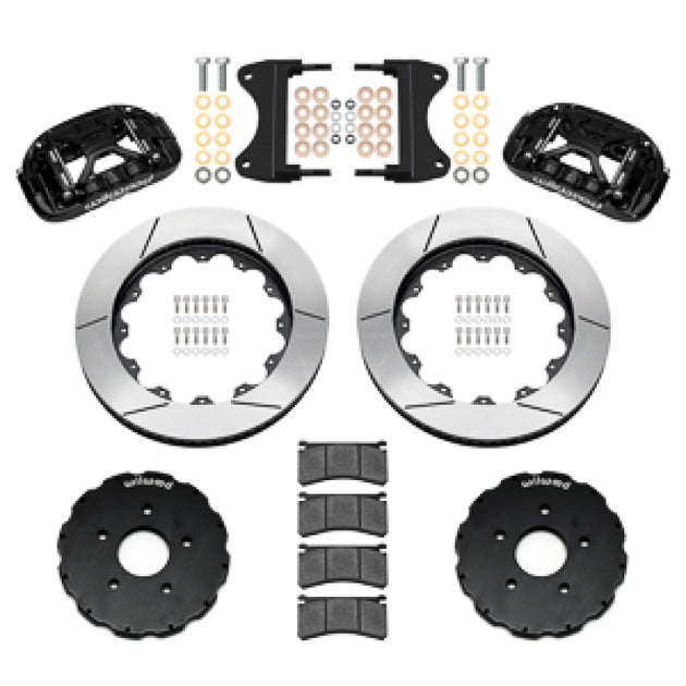 Wilwood forged XRS6R front big brake kit for Chevrolet Corvette C7, black finish with 14-inch rotor for enhanced stopping power.