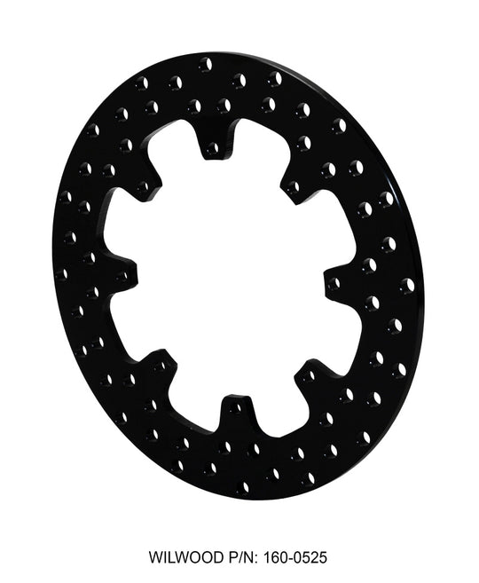 Wilwood steel sprint/mod drilled 12-inch two-piece brake rotor with 8 lug 7-inch bolt pattern for high-performance vehicles.