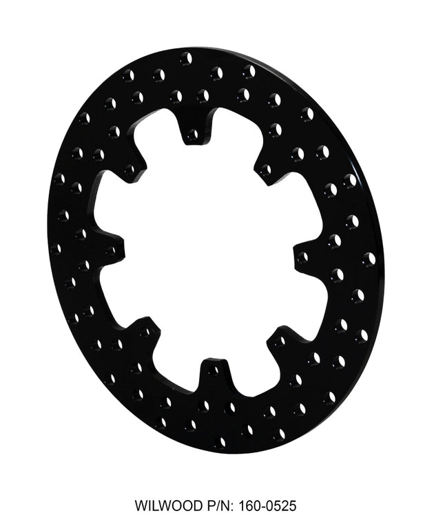 Wilwood steel sprint/mod drilled 12-inch two-piece brake rotor with 8 lug 7-inch bolt pattern for high-performance vehicles.