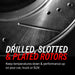 PowerStop front drilled and slotted brake rotors for Ford F-550 Super Duty truck, pair of high-performance brake rotors.
