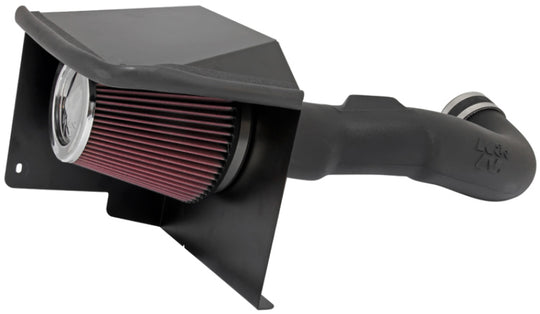 K&N Engineering Chevy Silverado V8 cold air intake kit with high-flow filter and intake tube for improved engine performance.