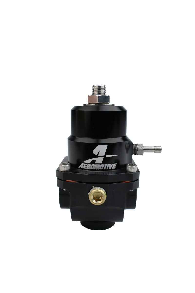 Aeromotive adjustable fuel pressure regulator with .313 valve, 35-75 PSI, 2 -08 inlets, and -08 return for automotive fuel systems