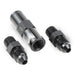 Snow Performance high flow 4AN water check valve fittings for SS braided line kit, showcasing durable metal fittings for automotive use.