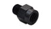 Vibrant aluminum 1/8 inch male BSP to 1/8 inch female NPT connector fitting, showcasing metallic finish and threading details.