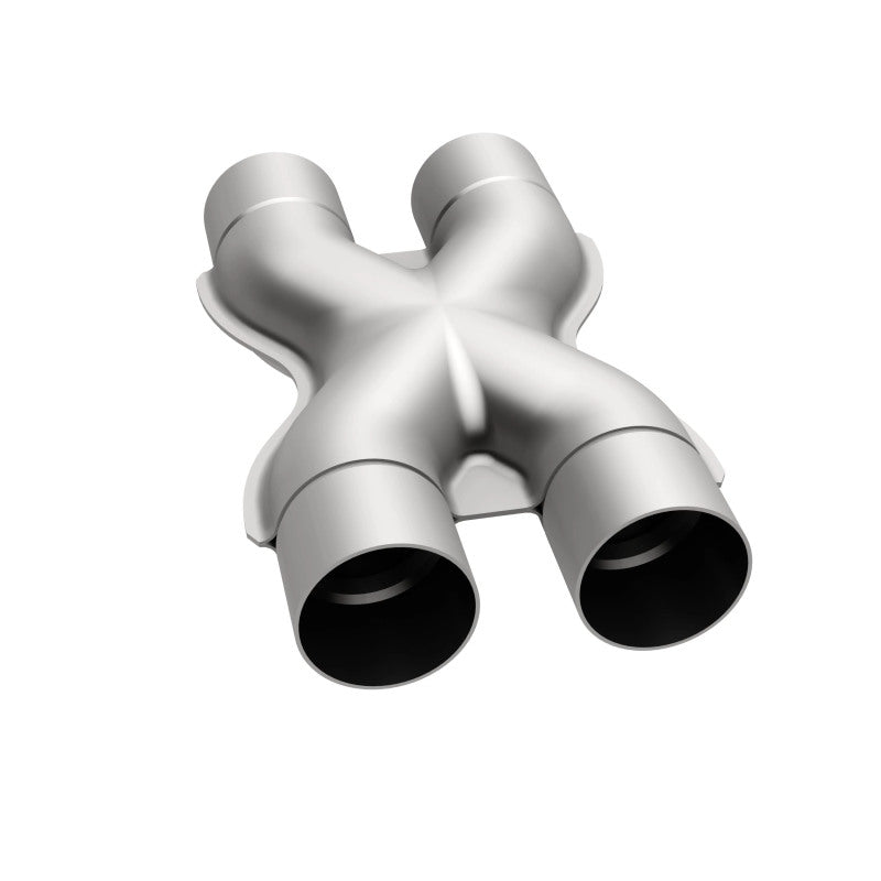 MagnaFlow Smooth Trans X 3/3 X 14 stainless steel exhaust pipe with X design for automotive performance.