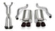 CORSA Performance axle-back sport exhaust system showcasing polished stainless steel mufflers and piping for a sleek, high-performance look.