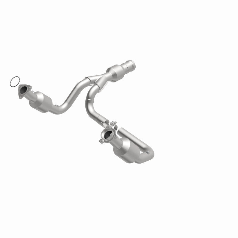 MagnaFlow direct fit catalytic converter for 2015 GMC Yukon XL V8 6.2L engine, showcasing the metal component with attached pipes.