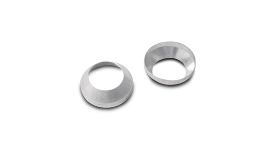 Vibrant 30-degree conical fittings seals with 19.55mm ID, pack of 2, shown in close-up with smooth black rubber surface