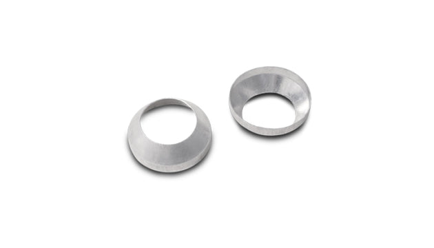 Vibrant 30-degree conical fittings seals with 19.55mm ID, pack of 2, shown in close-up with smooth black rubber surface