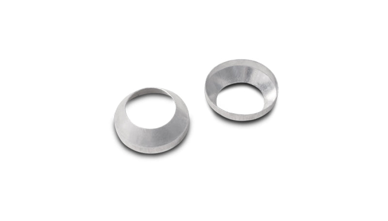 Vibrant 30-degree conical fittings seals with 19.55mm ID, pack of 2, shown in close-up with smooth black rubber surface