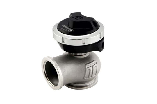 Turbosmart WG40ALV Gen V 40mm black wastegate with compact design and 5 PSI boost control for turbocharged engines.