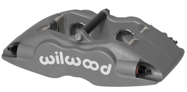 Wilwood forged Superlite brake caliper with 1.25-inch pistons and 0.81-inch disc for high-performance braking systems.