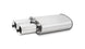 Vibrant StreetPower oval muffler with dual 3.5-inch round tips, straight cut beveled edge, 2.5-inch inlet I.D. automotive exhaust.