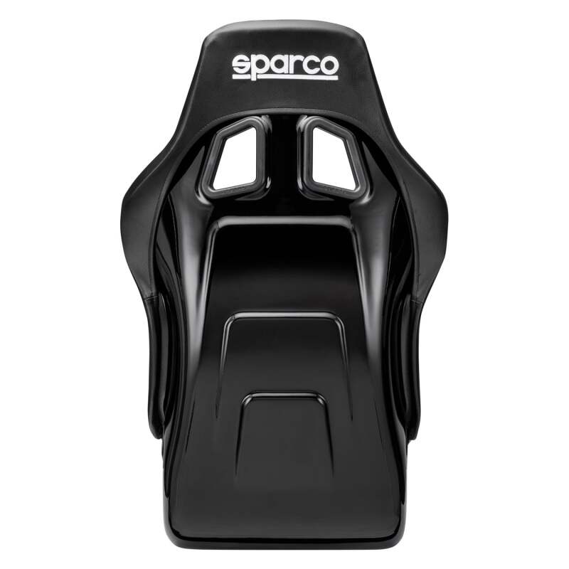 Black Sparco QRT-R 2019 vinyl race seat with side mount for high-performance racing vehicles