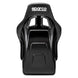 Black Sparco QRT-R 2019 vinyl race seat with side mount for high-performance racing vehicles